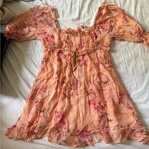 Free People Peach Floral Dress